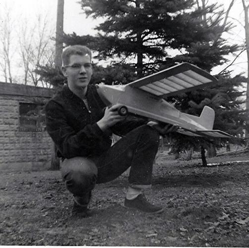 Roger with model airplane - 1953 - 54
